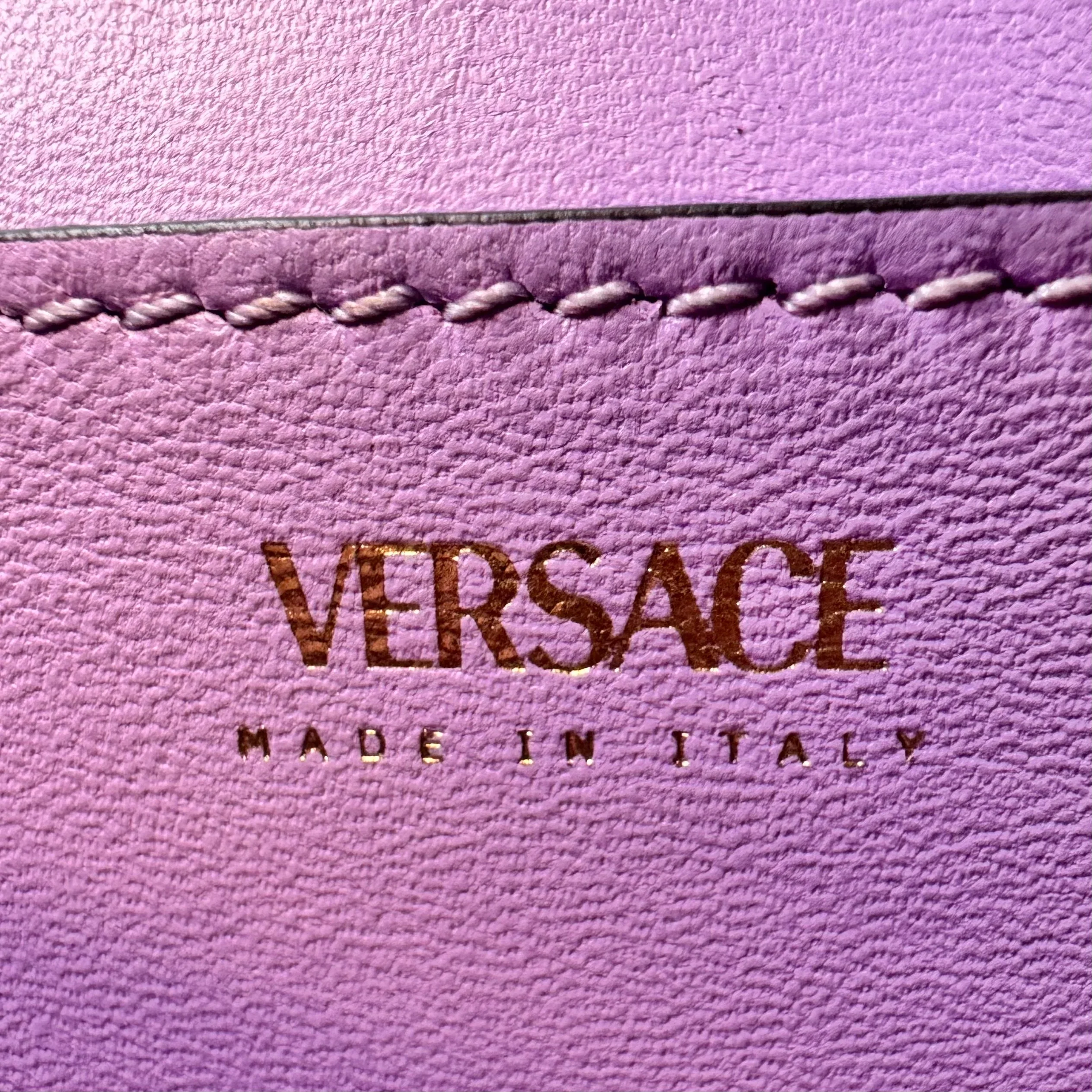Versace La Medusa Handbag Leather Red - Image 13