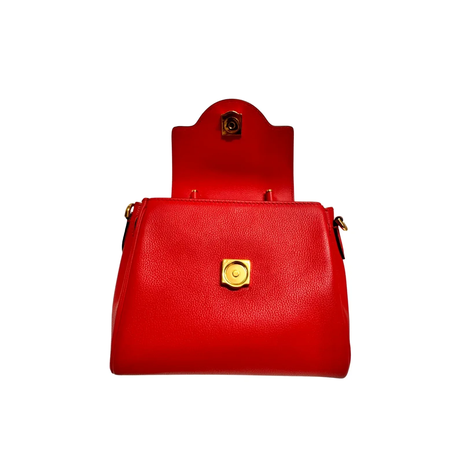 Versace La Medusa Handbag Leather Red - Image 5