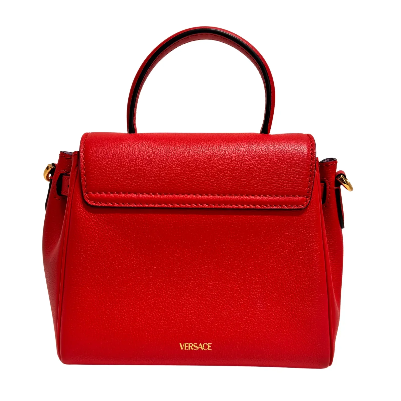 Versace La Medusa Handbag Leather Red - Image 6