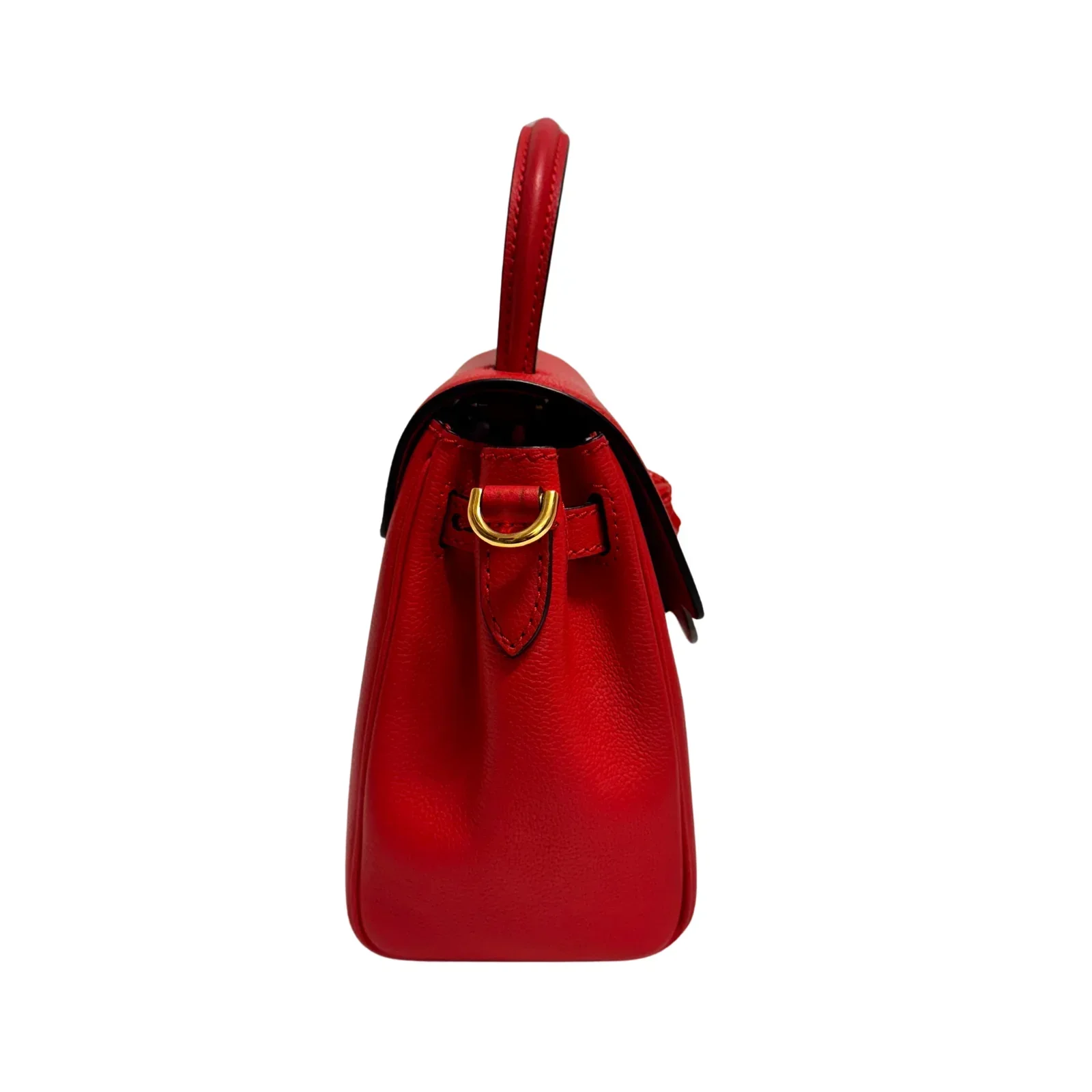 Versace La Medusa Handbag Leather Red - Image 8