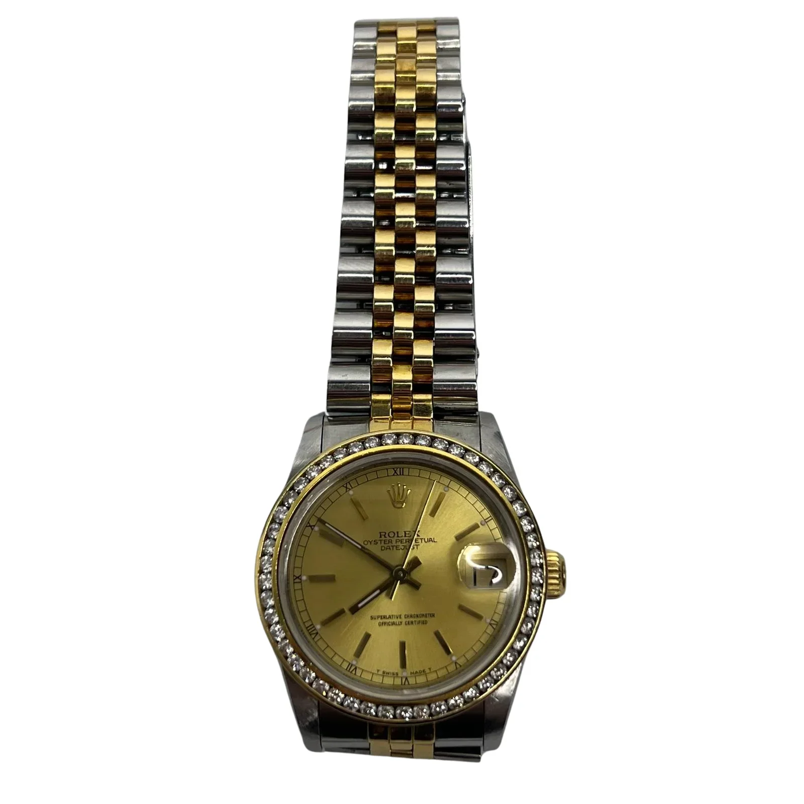 Rolex Datejust 31mm 68273 Two-Tone Diamond Bezel Champagne Dial 1988 Women's Watch - Image 3