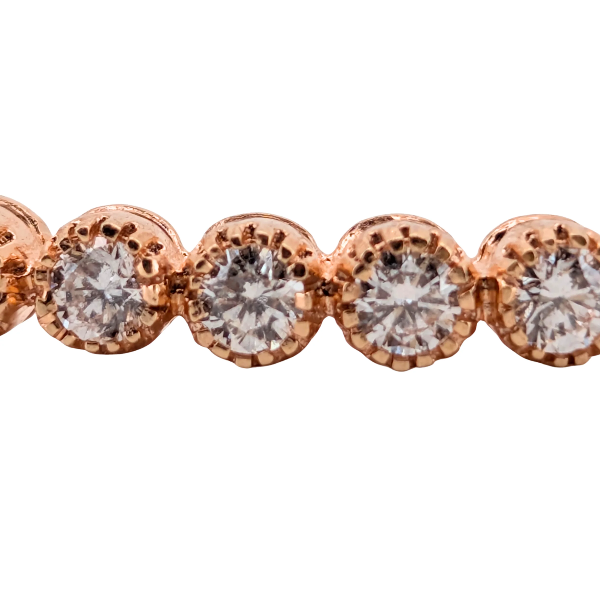 3.00Ct Natural Diamond Full Eternity Bangle In 18K Rose Gold - Image 5