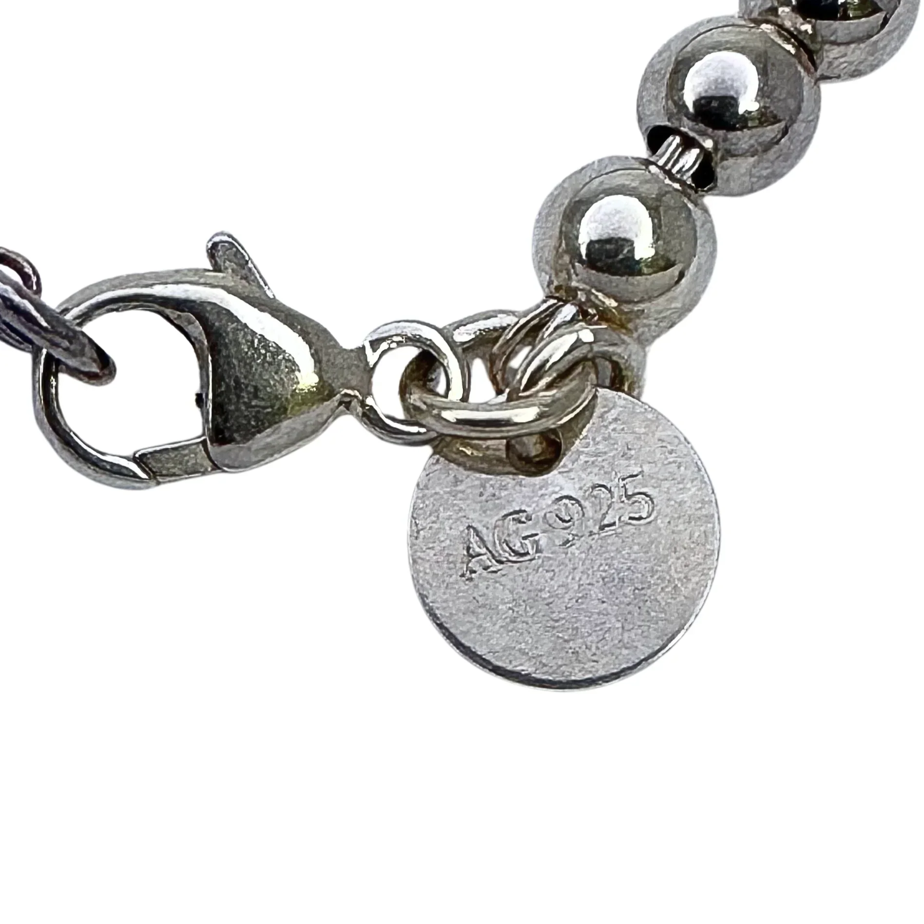 Tiffany & Co Beaded Enamel Heart Bracelet Silver - Image 6
