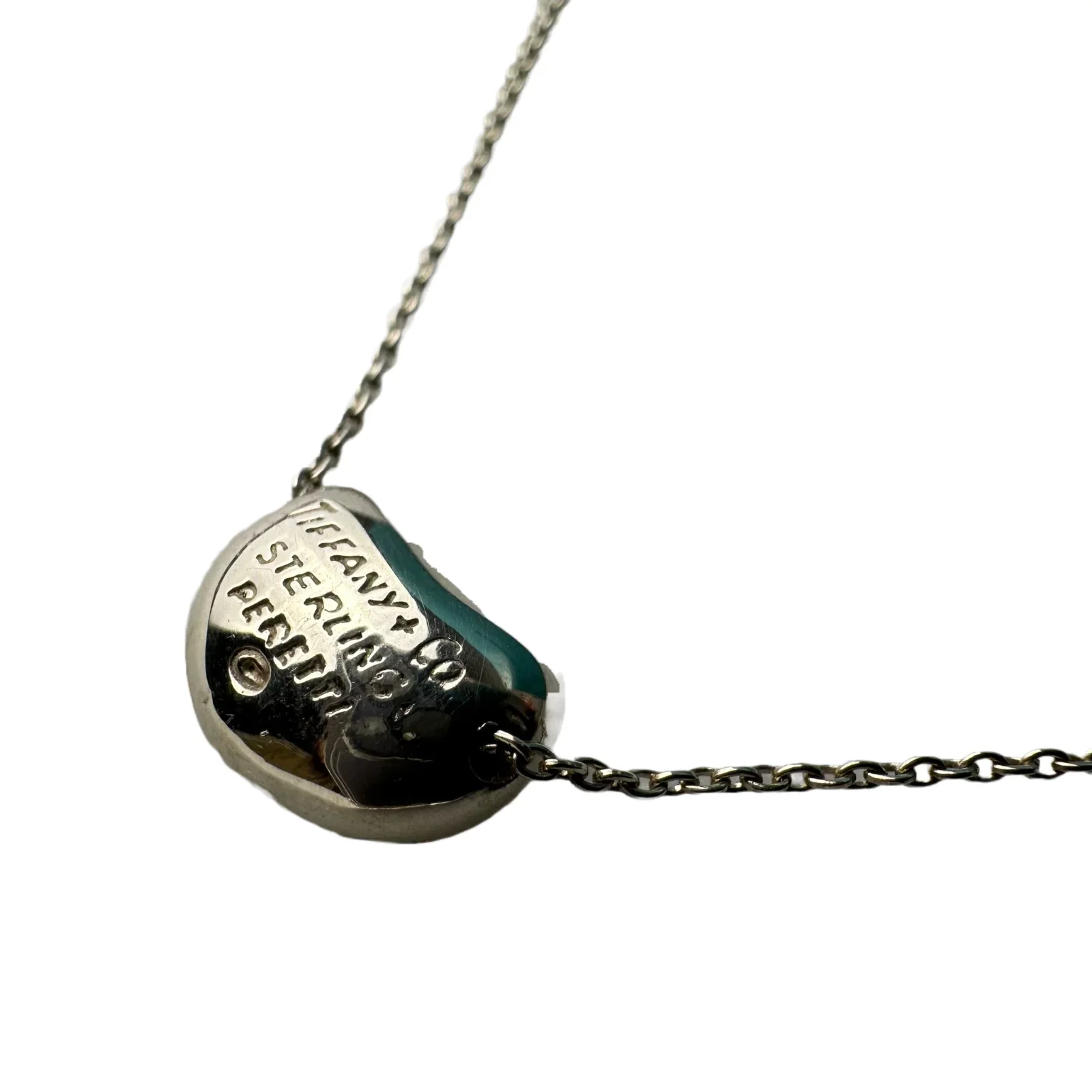 Tiffany & Co Mini Bean Pendant Necklace Sterling Silver - Image 3
