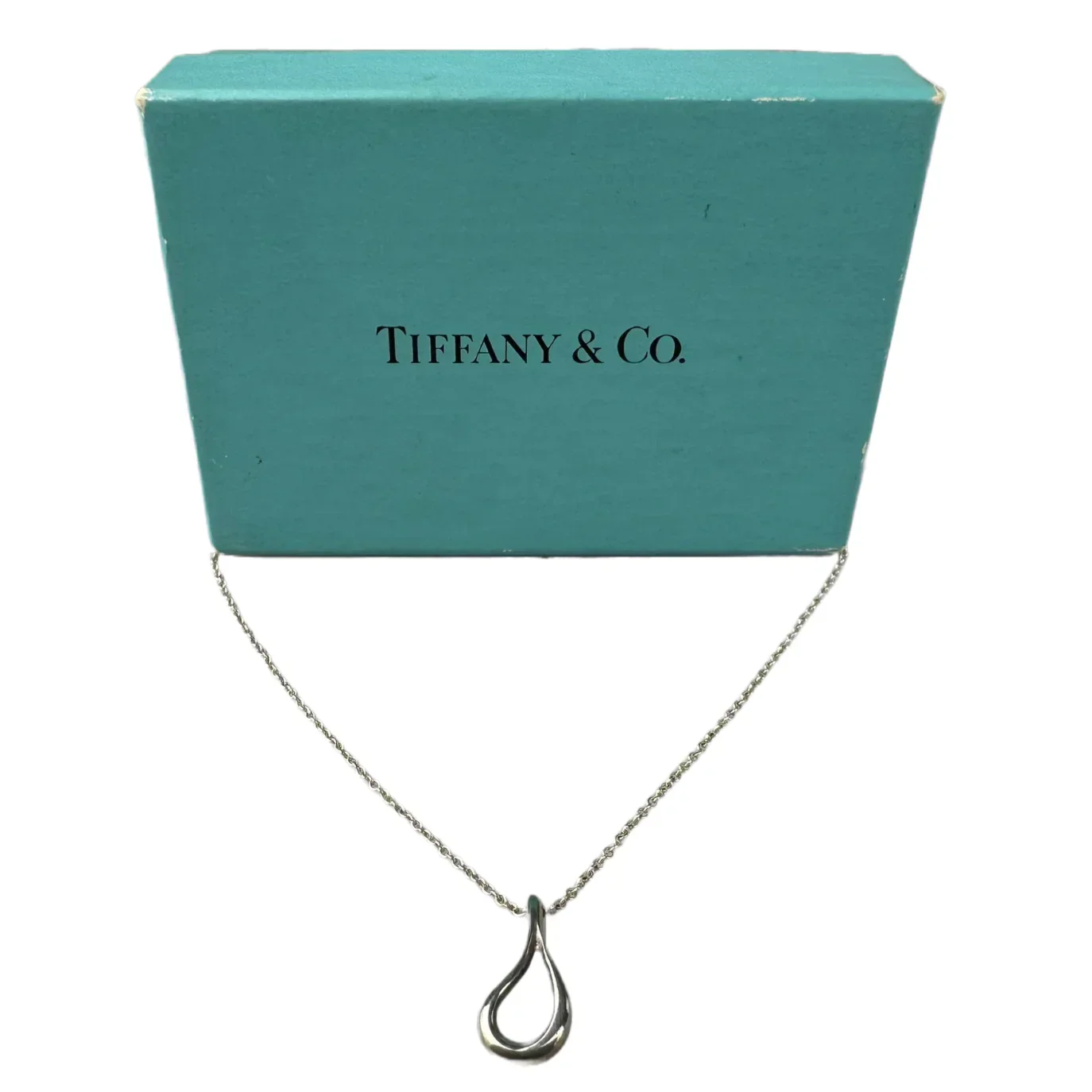 Tiffany & Co Open Teardrop Pendant Necklace Sterling Silver - Image 4