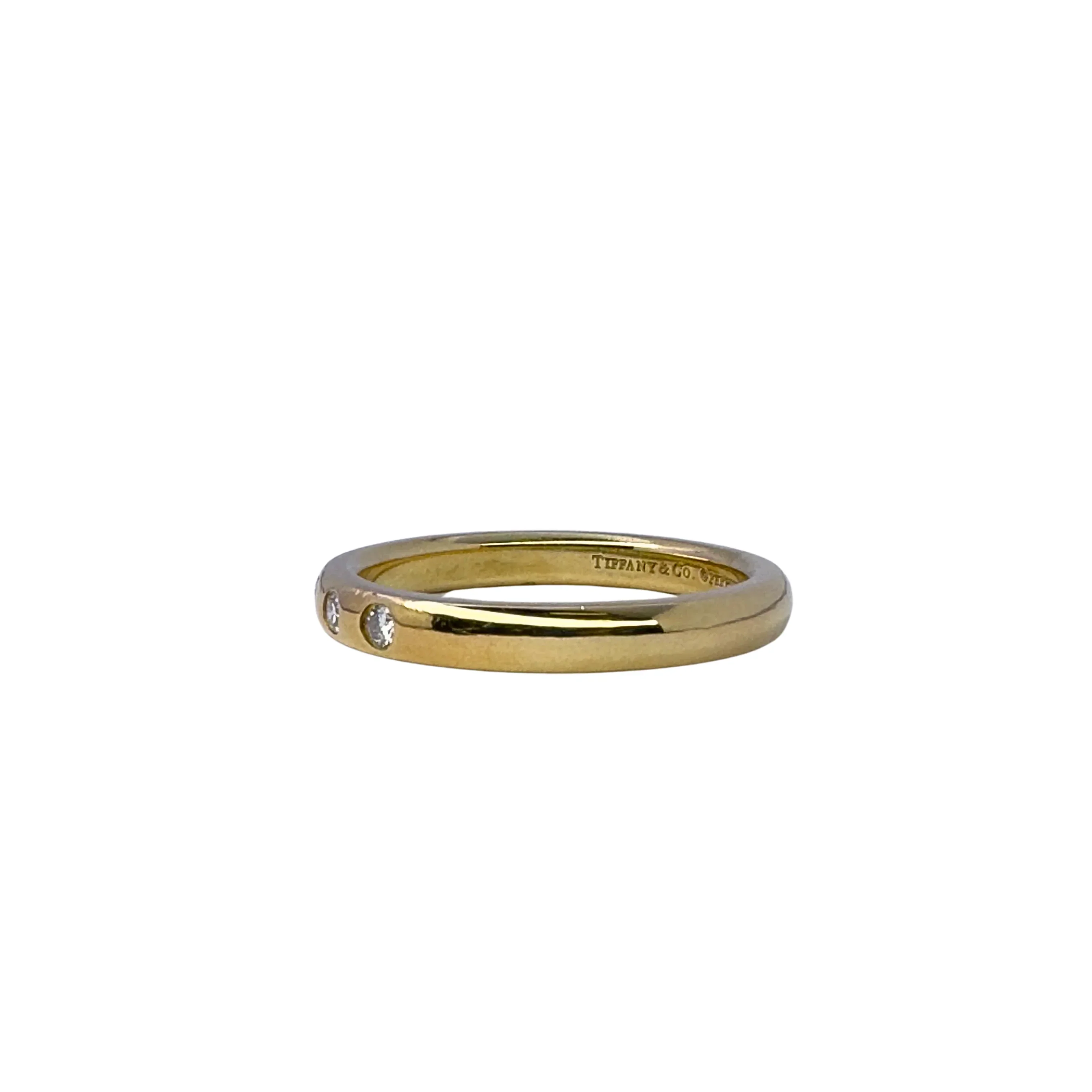 Tiffany & Co Ring, L½ or 51 Stacking Band Ring 18K Gold .06 Diamond - Image 4