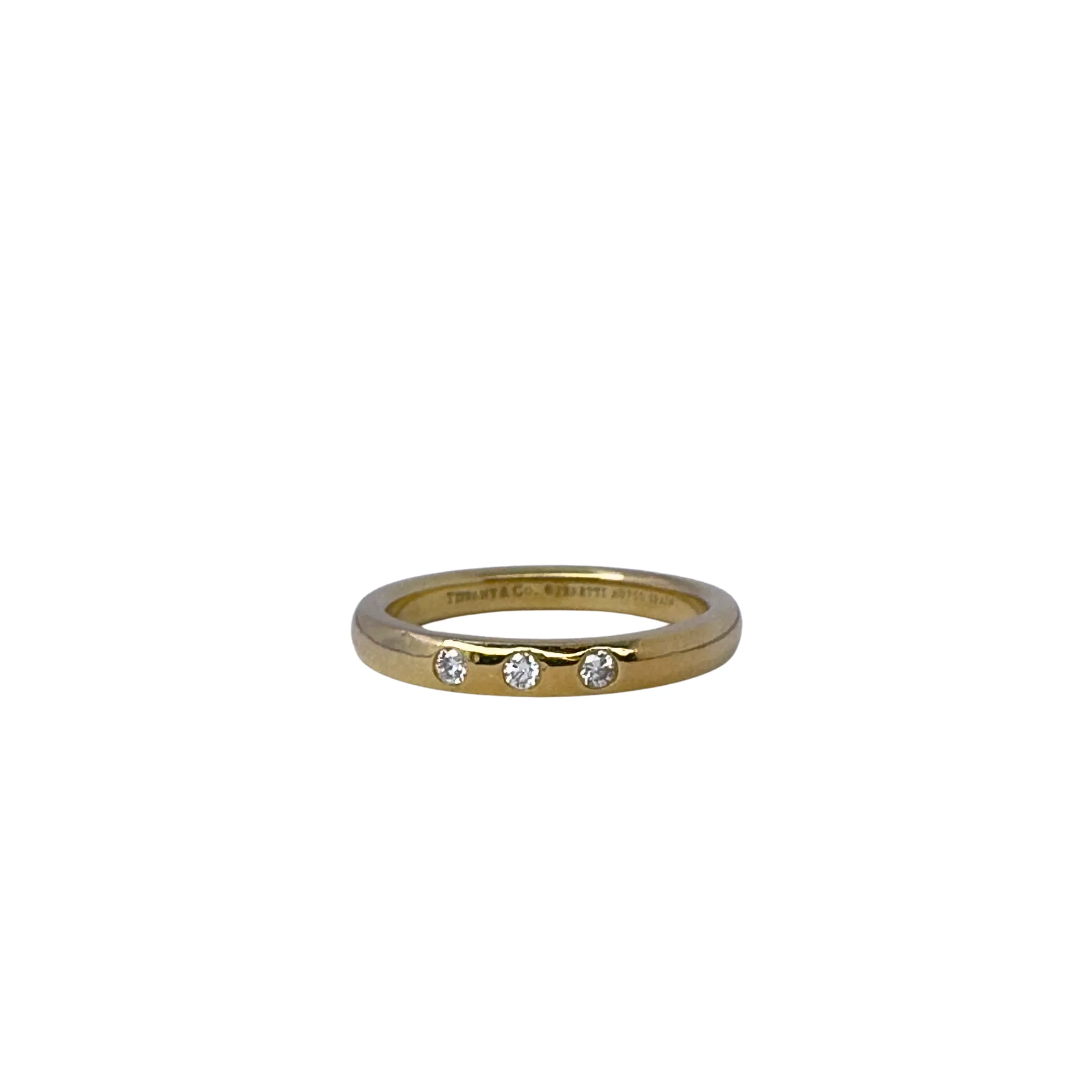 Tiffany & Co Ring, L½ or 51 Stacking Band Ring 18K Gold .06 Diamond - Image 5