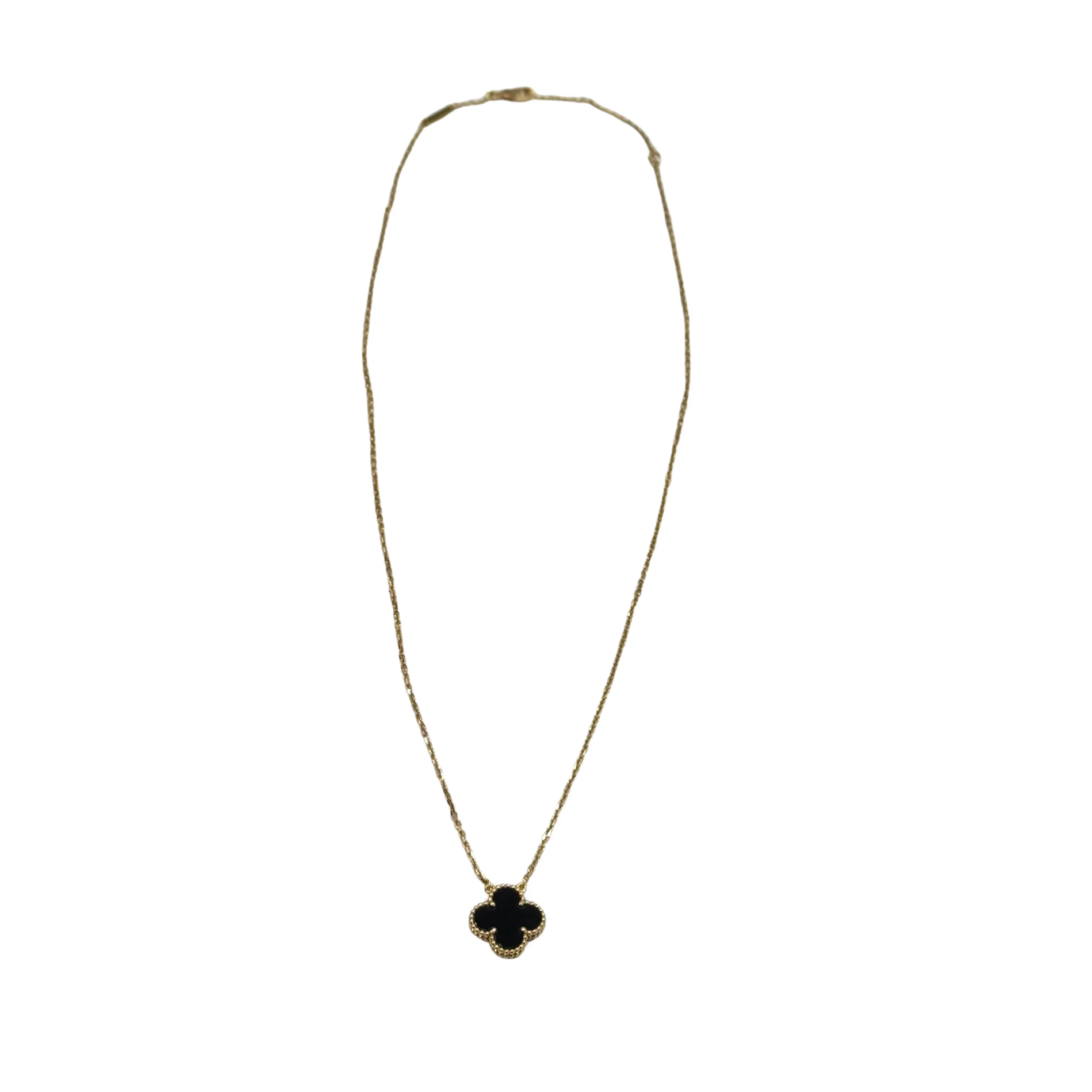 Van Cleef & Arpels Vintage Alhambra Onyx Pendant with 18K Gold - Image 3