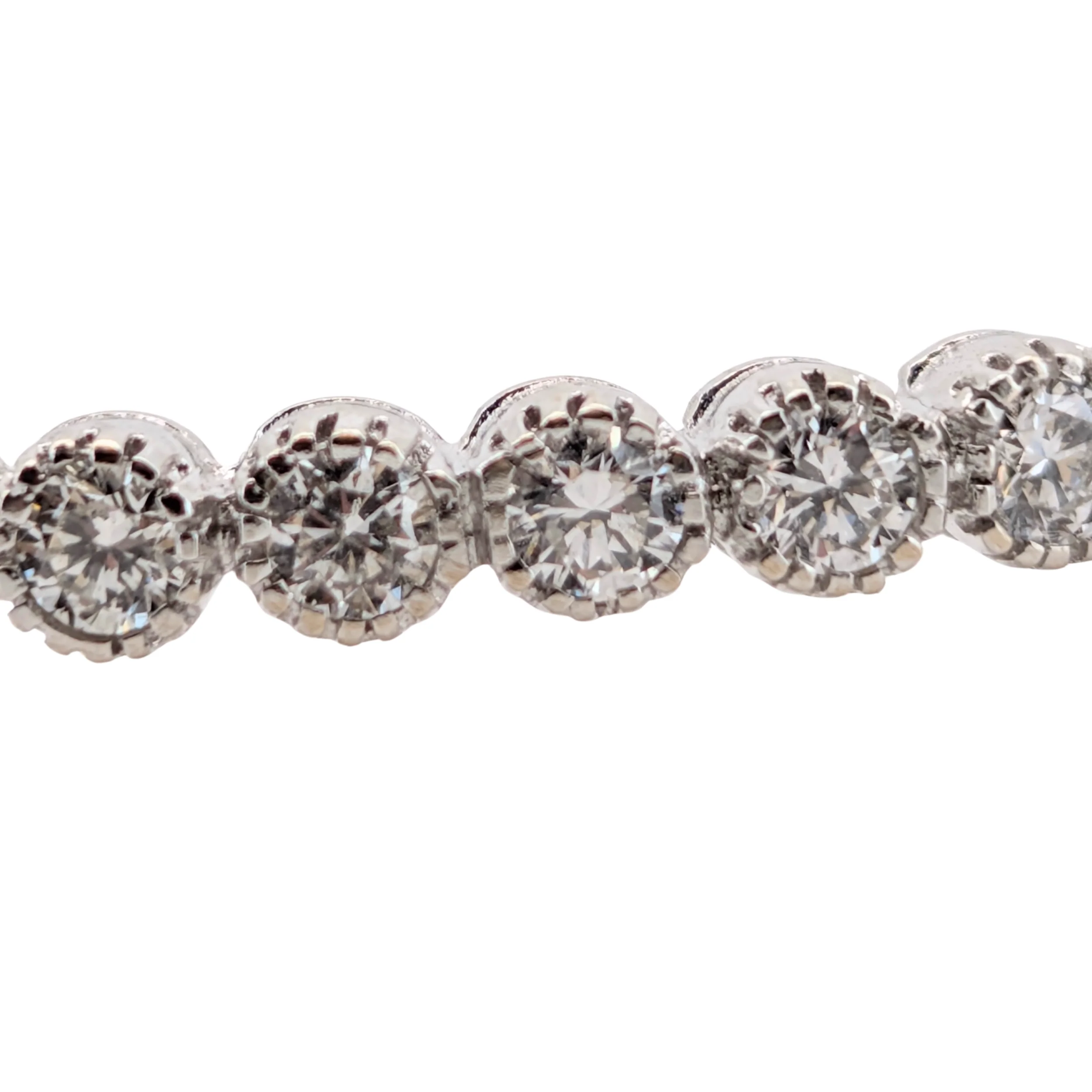 3.00Ct Natural Diamond Full Eternity Bangle In 18K White Gold - Image 3