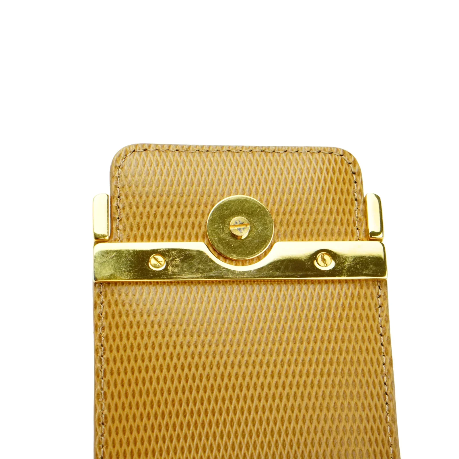 Yves Saint Laurent Lizard Embossed Leather Shoulder Bag Amber - Image 12