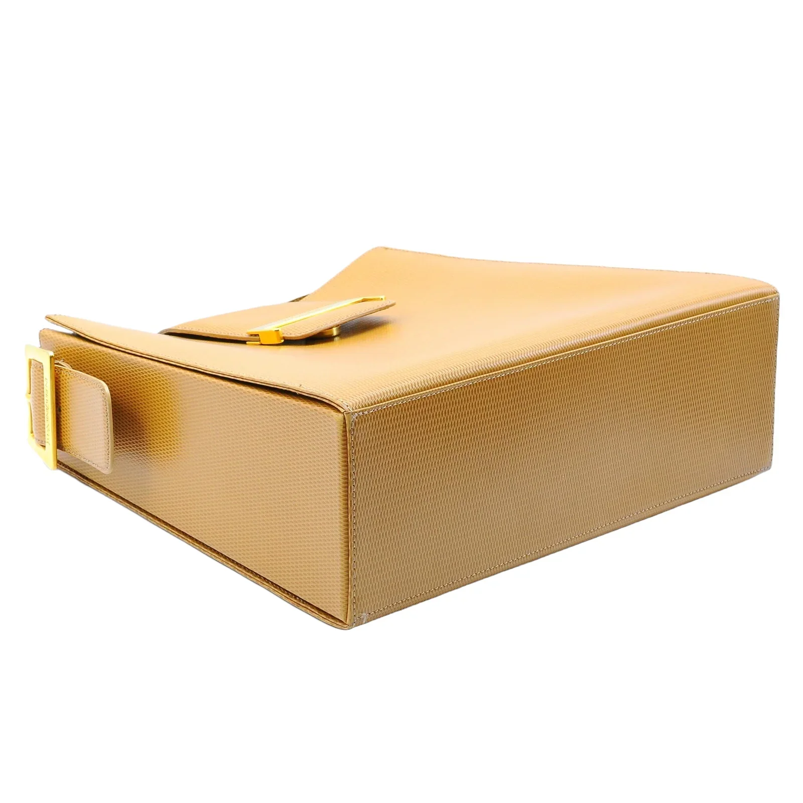 Yves Saint Laurent Lizard Embossed Leather Shoulder Bag Amber - Image 9