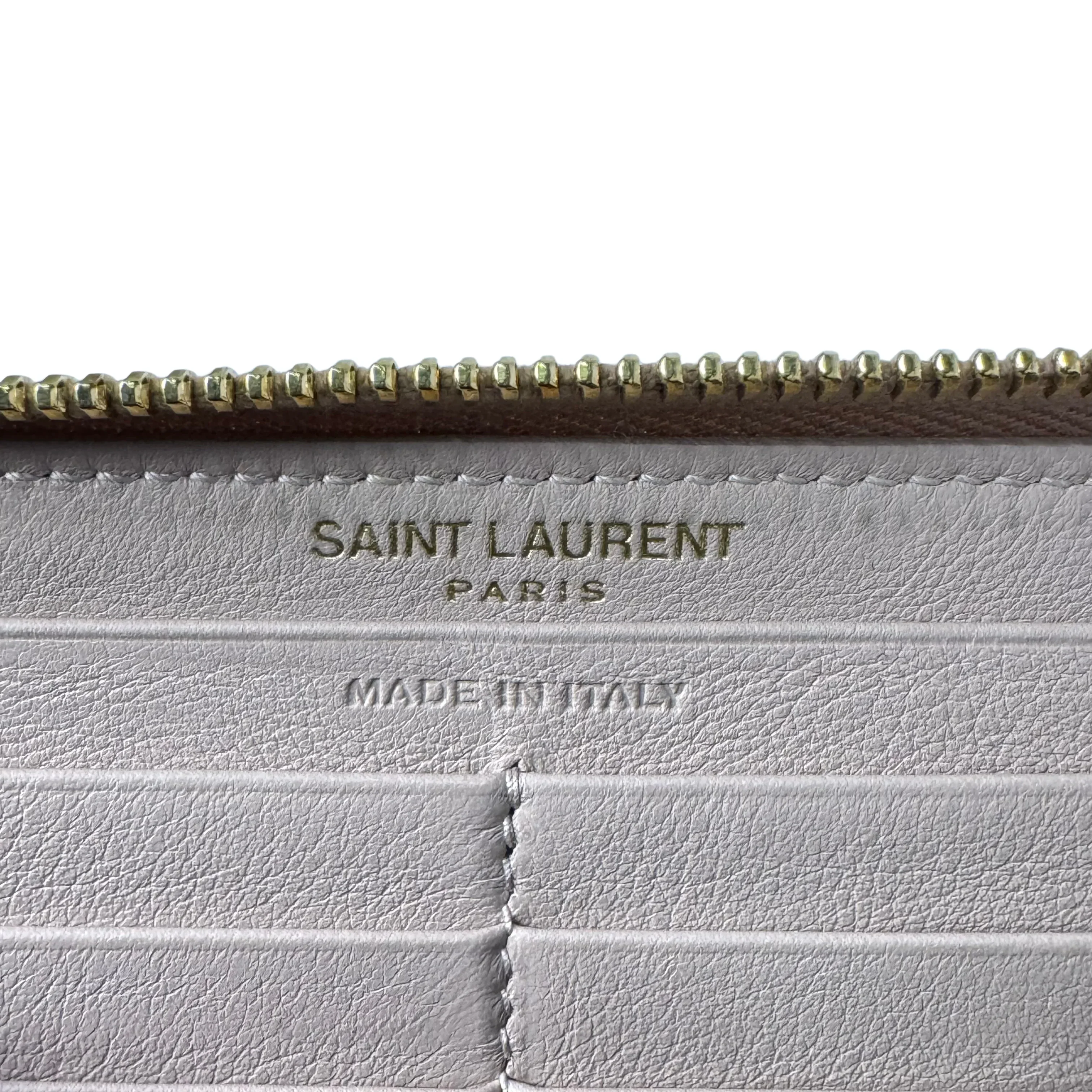 Yves Saint Laurent Smooth Calfskin Long Beige Wallet - Image 7
