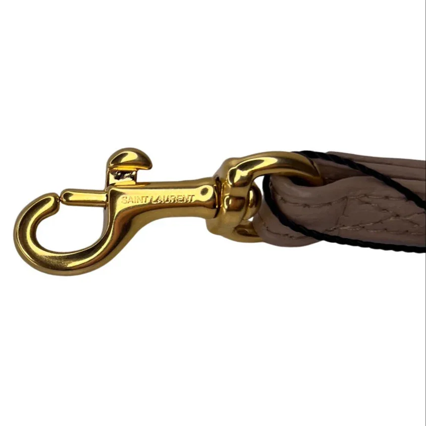 Yves Saint Laurent (YSL) Cassandra Clutch – Chevron Quilted Leather Beige - Image 9