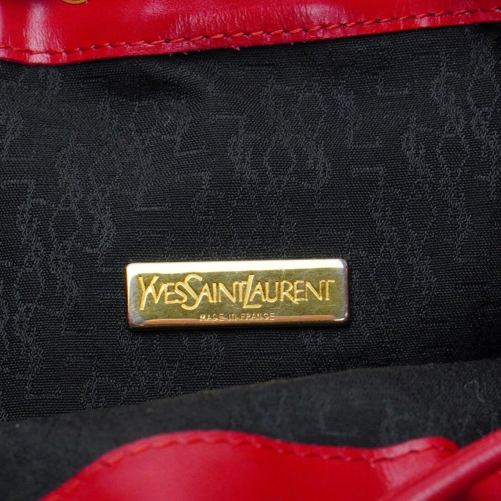 Yves Saint Laurent YSL Noe Canvas Bucket Drawstring Bag Red - Image 4